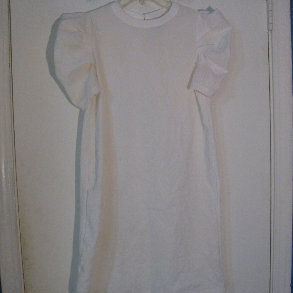 SHEIN White Short Puff Sleeve Mini Dress